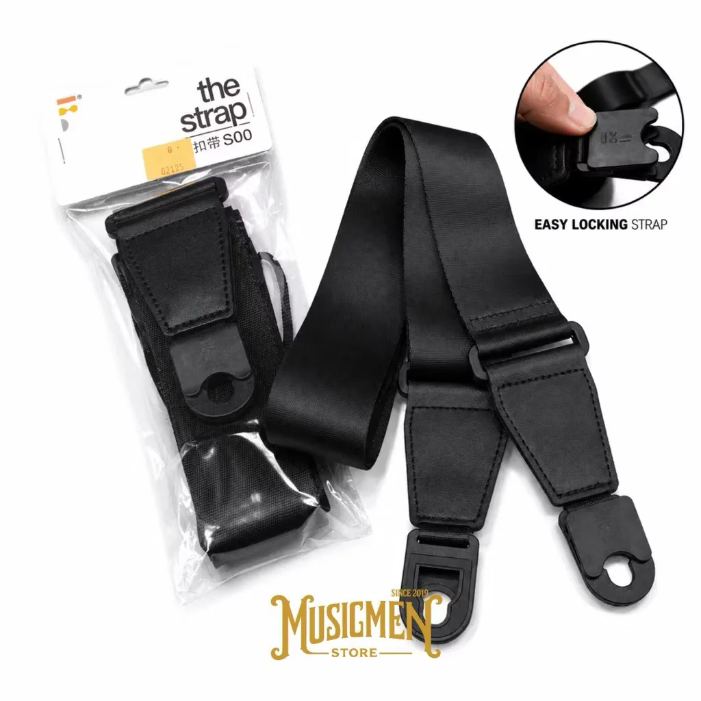 F-Strap S00 Quick Lock Guitar Strap Locking Tali Gitar Bass Adjustable Heavy Duty Nylon